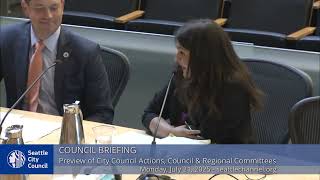 Screenshot of Council Briefing 7/21/25