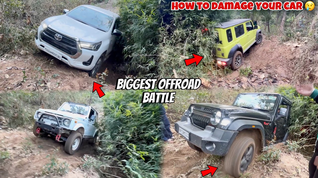 Hilux vs Thar vs Jimny vs Gypsy | Jeep crashed during offroad