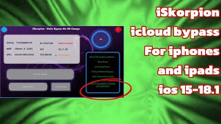 iSkorpion hello bypass | Bypass icloud without changing SN | iPhones & iPads
