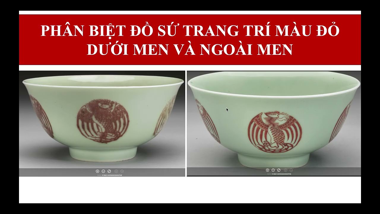 Phân biệt đồ sứ trang trí màu đỏ dưới men và ngoài men