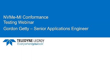 NVMe MI ConformanceTesting Webinar