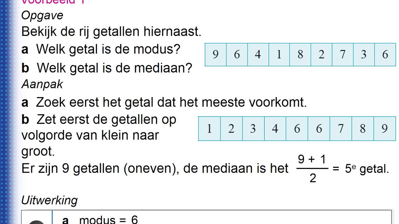 4 3 Modus en mediaan - YouTube
