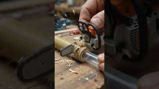 Can a Tiny Chainsaw Cut REAL Bamboo? #shorts