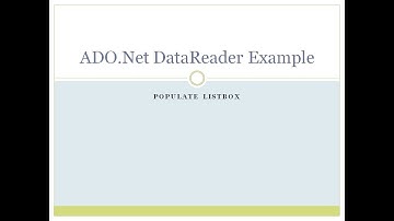 4 - DataReader Example #PopulateListBox
