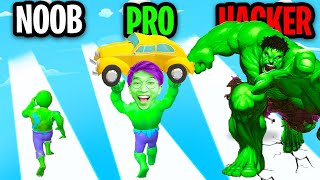 NOOB vs PRO vs HACKER In GIANT MASTER!? (ALL LEVELS!)