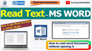 Read Text From Word Document in UiPath | UiPath Word Automation | UiPath RPA