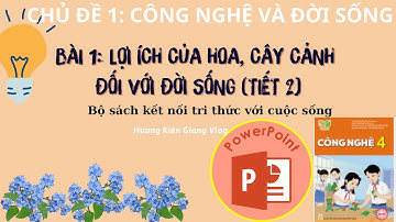 Bài giảng điện tử công nghệ 4 Bài 1 Lợi ích của hoa và cây cảnh đối với đời sống (tiết 2)