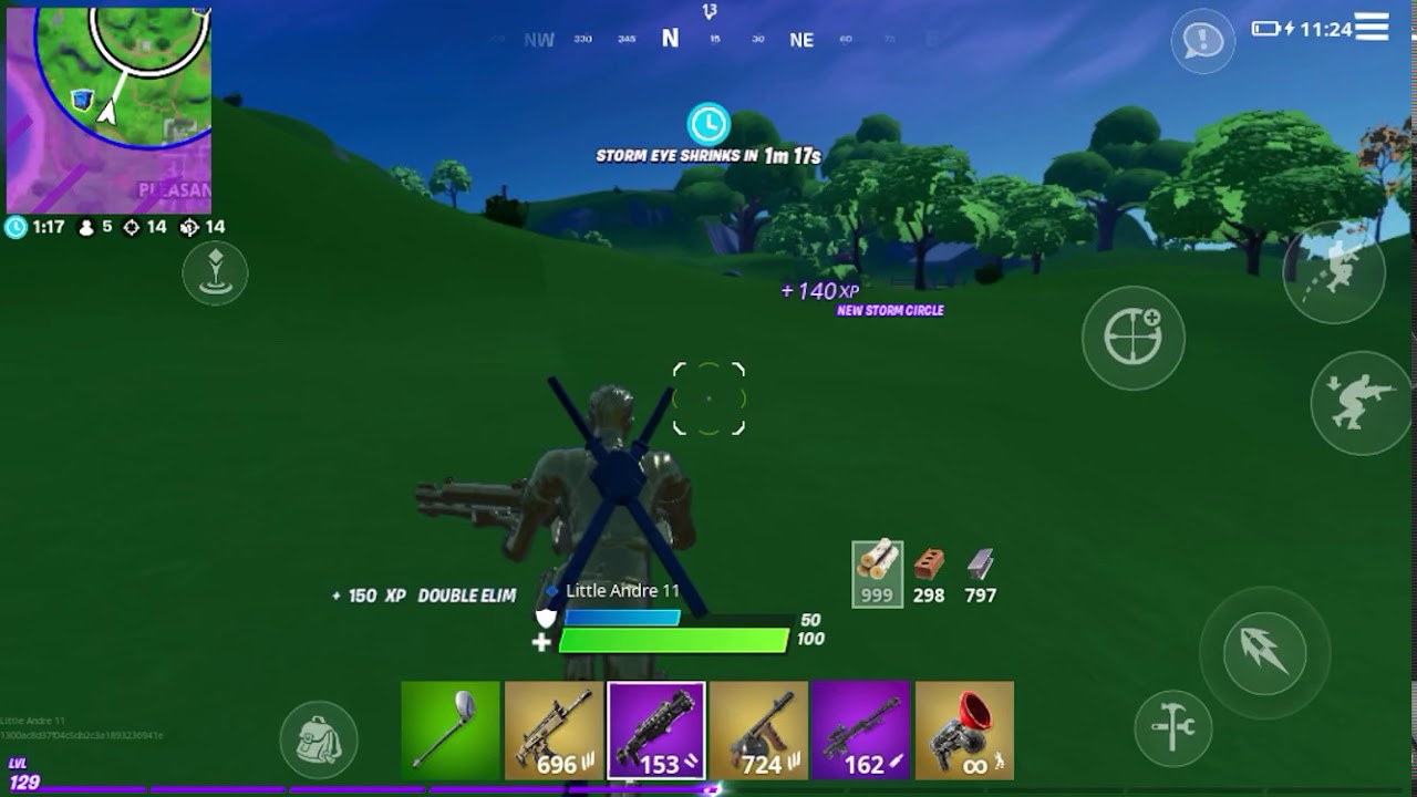 Winin with purple and gold guns