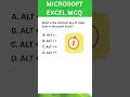 Shortcut Key MS Excel #mcqshort @dailyofficetricks