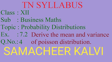 Ex 7.2 - Q.No 4 - 12th Business Maths -  Probability Distributions