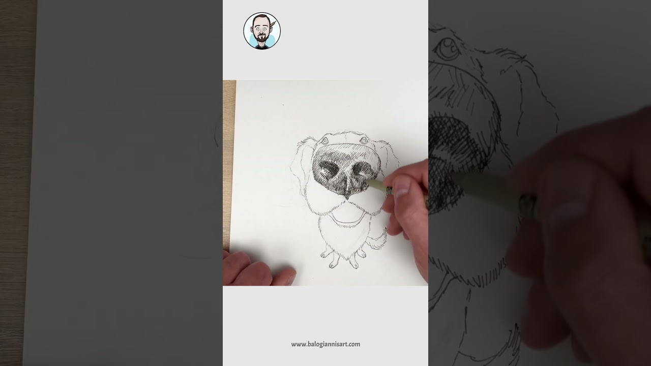 A Nosy Dog Ink Drawing – Speed Art Tutorial