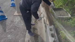 大型ブロック積み　W890H290 Building Big Concrete Blocks