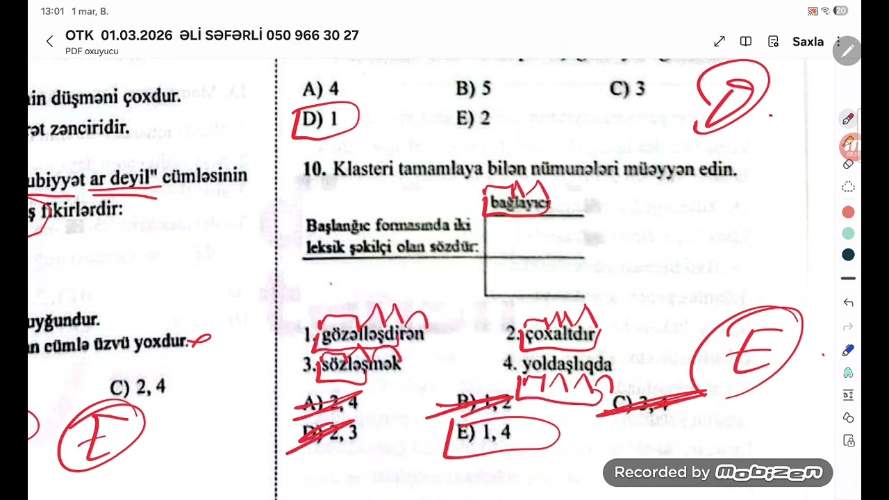 OTK AZƏRBAYCAN DİLİ 1 MART 050 966 30 27