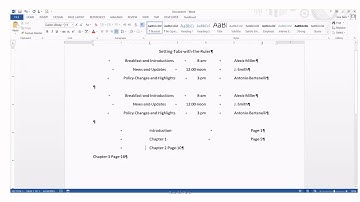 Setting Tabs and Leader Dots in Word - using the dialog box