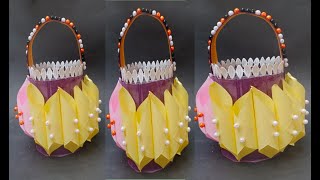 How to make Easter basket from paper and plastic bottle / пасхальная корзинка своими руками