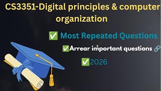 CS3351- Digital principles and computer organization ✅🖇️ important questions|subscribe|like|comment 