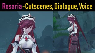 Genshin Impact - Rosaria Cutscenes, Dialogue And Voice
