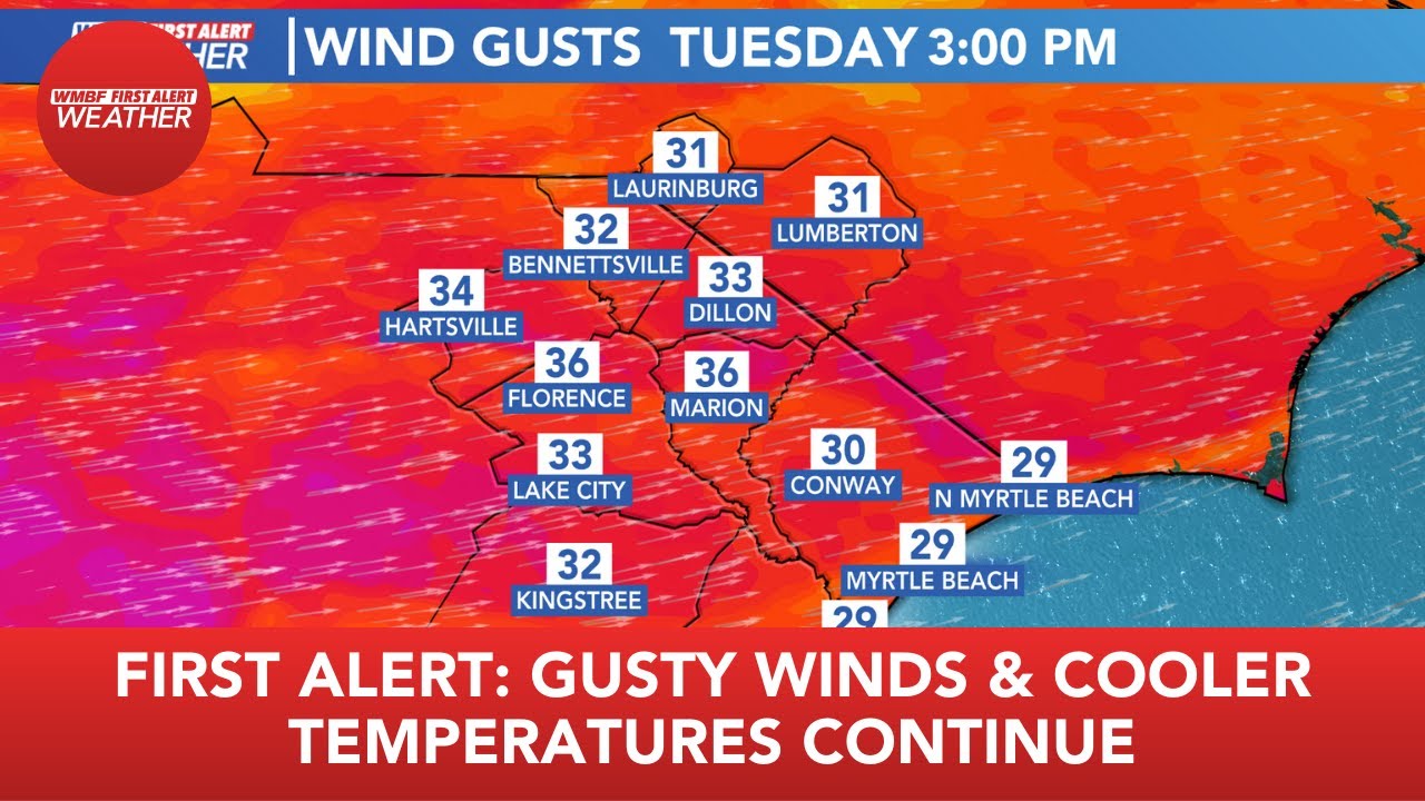 FIRST ALERT: Gusty winds & cooler temperatures continue - YouTube