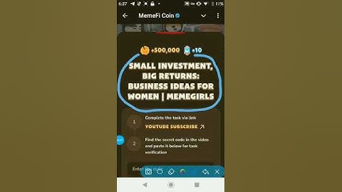 MEMEFI VIDEO CODE TODAY. | SMALL INVESTMENT, BIG RETURNS: BUSINESS IDEAS FOR WOMAN |#memefi #codefi