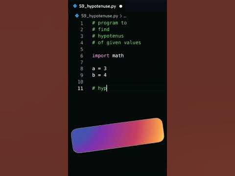 Python Program To Find Hypotenuse For Given Values | Hypotenuse | Tech ...