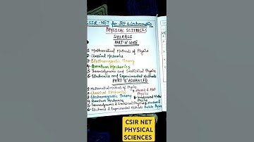 PHYSICAL SCIENCES |SYLLABUS CSIR -UGC NET| JRF| LECTURERSHIP #csirnet #physicalsciences #syllabus