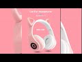 Unboxing cat ear headphone led adjustable wireless shorts