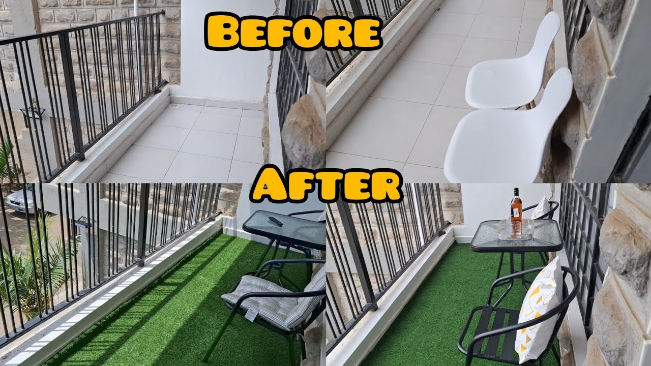 BALCONY MAKEOVER ON A BUDGET IN KENYA I Simple balcony idea with just 3 ...