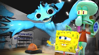 SpongeBob & Squidward Play Garten of BanBan 4! (SMILEY MILEY, SAD SETH & JESTER?!)