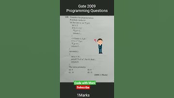 GATE 2009 , Programming Question in C language,1 Marks , Consider the program below..#GATE #CS