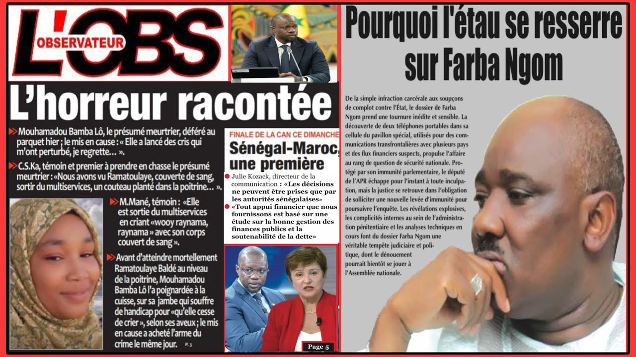 Revue de presse Vendredi 16 janvier 2026 avec Mame khalifa 