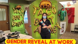 I HAD A GENDER REVEAL AT MY WORK *must watch*