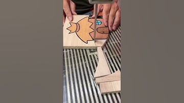 When Cute Drawings Meet Power Tools 🔥 | Scroll Saw Transformation⛺🎪#shorts #youtubeshorts #wood#diy