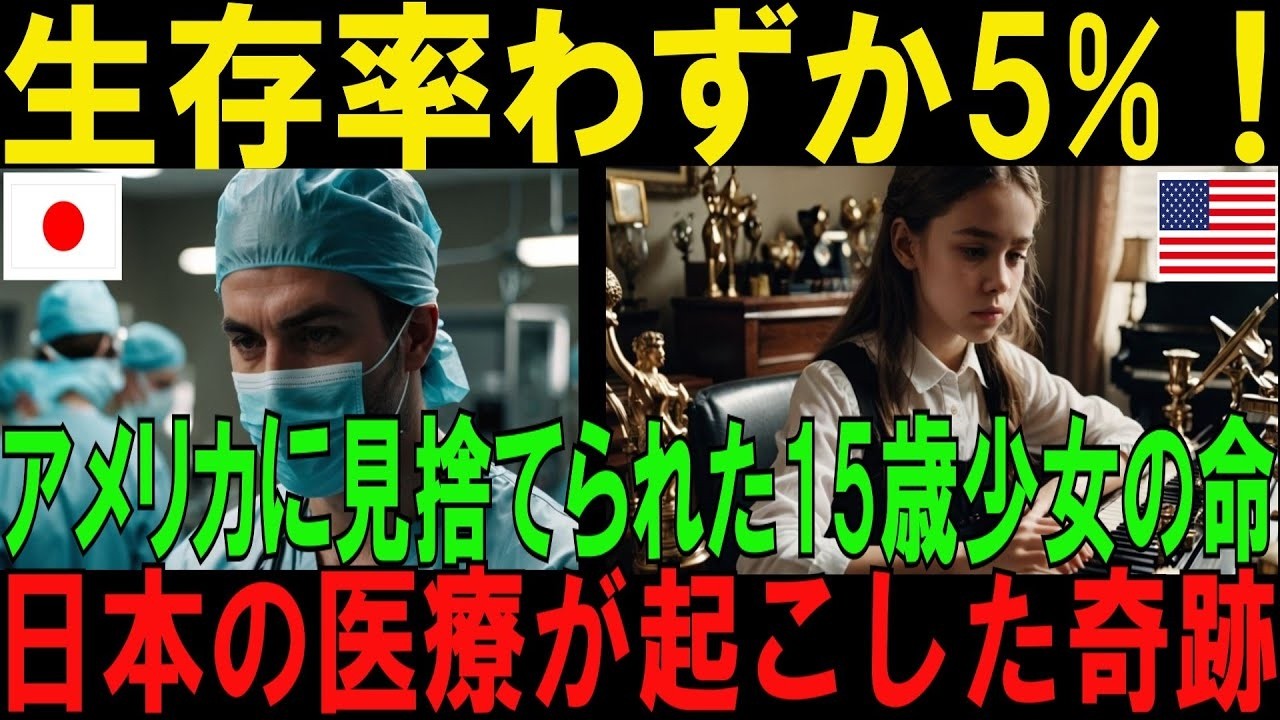 【海外の反応】生存率わずか5%！アメリカで見捨てられた15歳少女の命を救った日本人医師の禁断の手術。国境を越え日本の医療が起こした奇跡！【日本称賛】