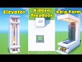 ⚒ Minecraft: 3 Redstone Build Hack (Elevator, Auto Kelp Farm, Secret Hidden Trapdoor) #24 (Tutorial)