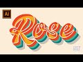 Simple Way to Create Old Retro Text Effect - Adobe Illustrator Tutorial - 3D Text Design