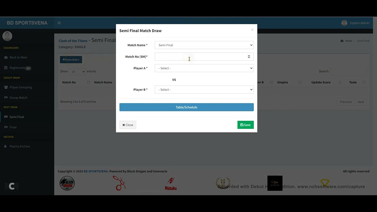CMS Create Match Draw YouTube