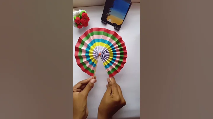 How to make DIY Paper fan 🪭 #art #craft #papercraft #artandcraft #shorts #viral #diy #handmade #diy
