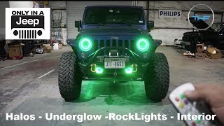 JEEP Rock Lights Underglow Halos Interior Led