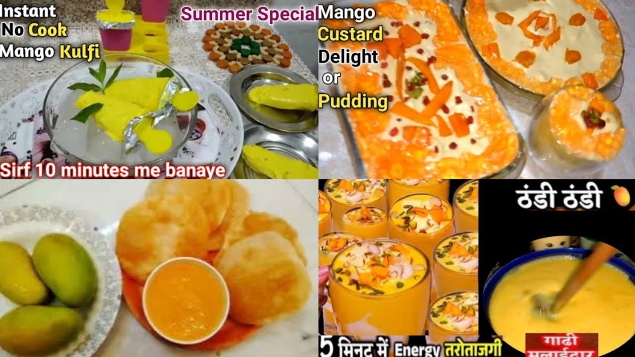 4 easy mango dessert recipes | mango summer dessert ideas | mango recipes