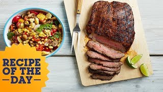 This versatile steak has a sweet and spicy dry rub. get the recipe:
http://www.foodnetwork.com/recipes/food-network-kitchen/chili-lime-flank-steak-3364814
ch...