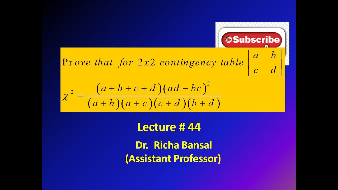 The 2*2 contingency table for chi square test.