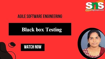 Black box Testing  | Agile Software Engineering | SNS Institutions
