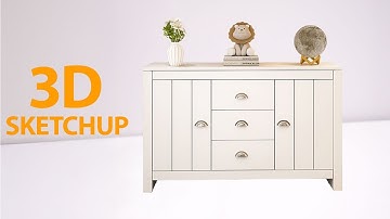 "Display Cabinet Design in SketchUp | 3D Furniture Modeling Tutorial"