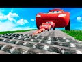 Big & Small Monster Truck Lightning Mcqueen vs Big & Small speed bump ROAD OF DEATH in BeamNG Drive