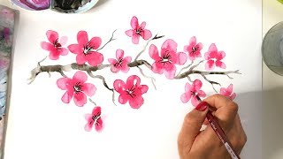 Kirschblüten Turtorial | WATERCOLOR