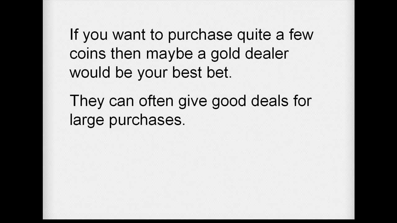 Best Way To Buy Gold Coins YouTube