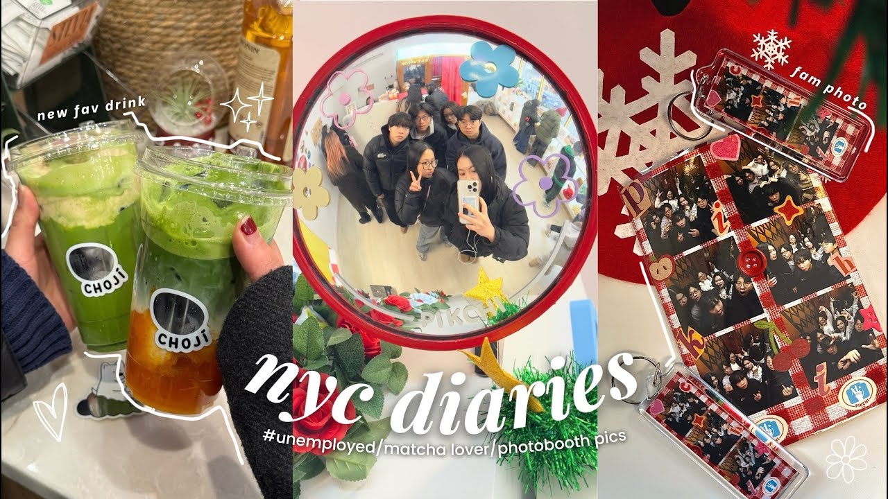 NYC DIARIES ౨ৎ˚₊ | unemployed life, matcha lover, photo booth pictures, opening late Christmas gifts