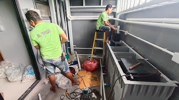 Ton ต้นTKK - งานระบบ Overflow ตู้ปลา 3 เมตรชั้น 2 กรองดรัมฟิลเตอร์ชั้นล่าง Set 2