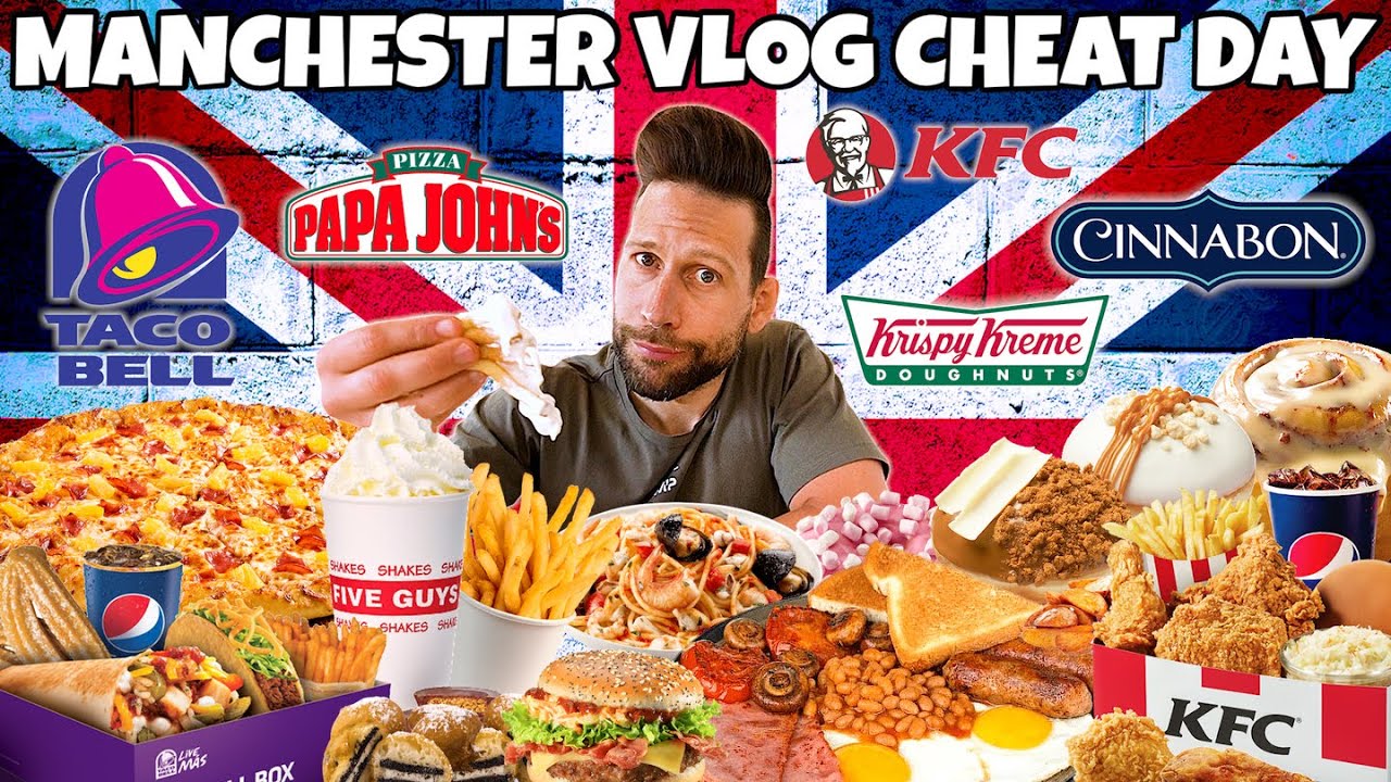 VLOG MANCHESTER CHEAT DAY - 10000 Calorie Challenge - MAN VS FOOD