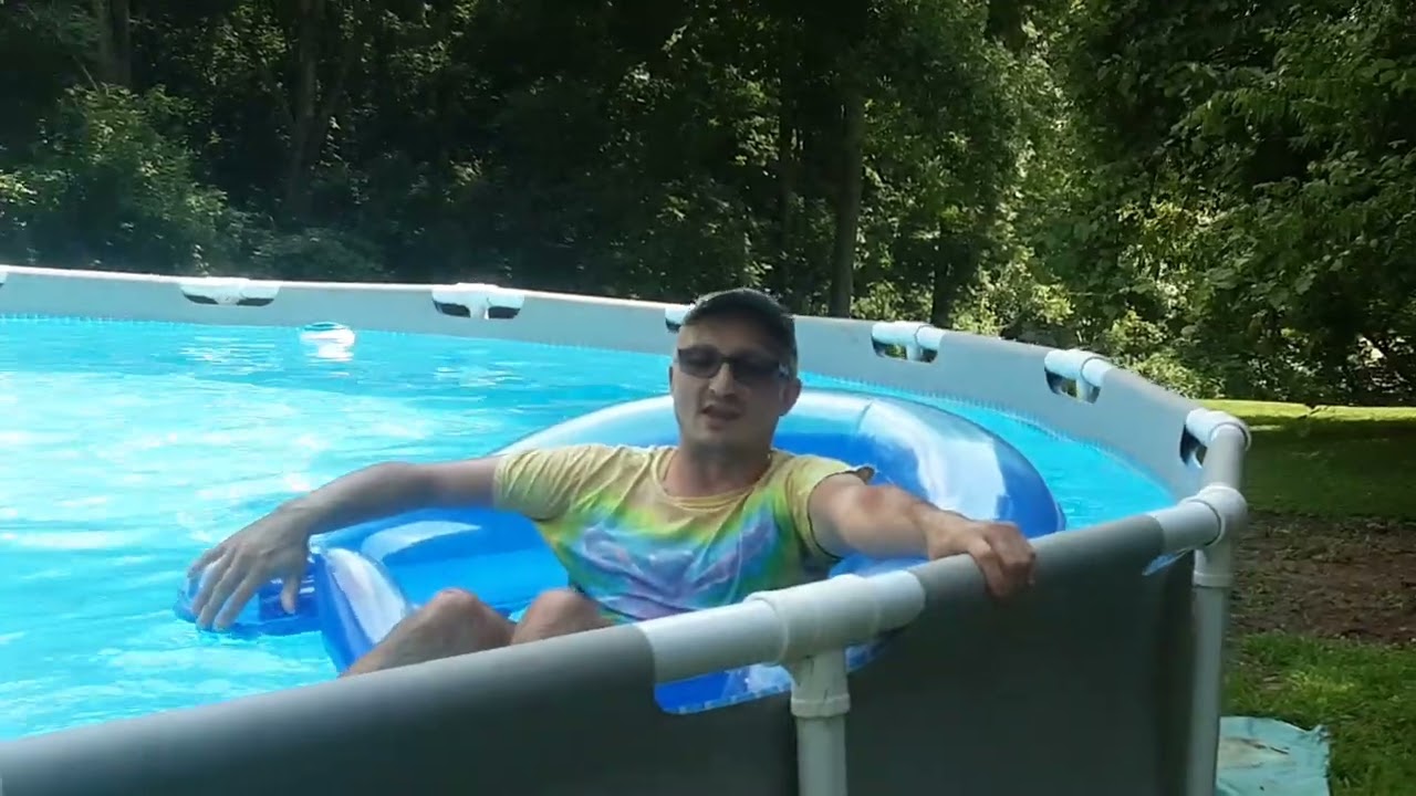 Enjoying the pool time outside